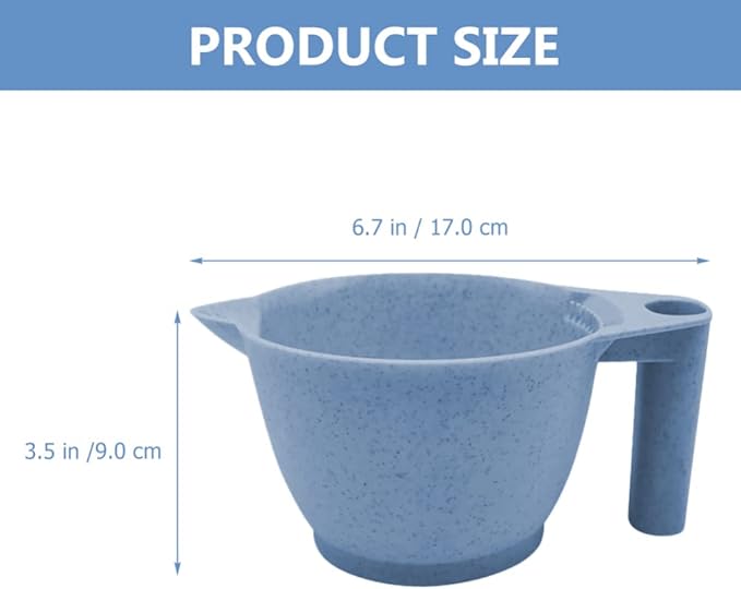 Beaupretty 2pcs Tint Bowl Mixing Bowls Hair Dye Bowls with Handle for for Barber Salon Home Blue