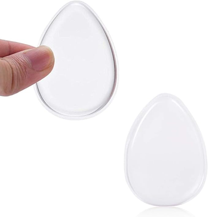 ZHome Washable Silicone Sponge Jelly Applicator for Cream Gel Foundation - Face Silisponge Cosmetic Beauty Makeup Tools Blender White 2PCS