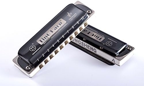 KONGSHENG KS-10BH 10 Holes Blues Harmonica,White Body (G)