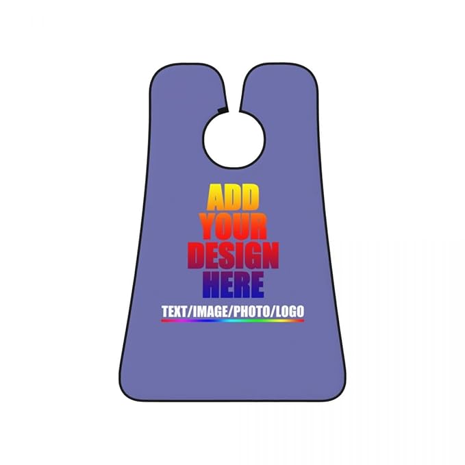 Custom Beard Apron for Men Personalized Gift with Name Image Picture Text Beard Shave Cape Customized Beard Trimming Catcher Bib for Bathroom Violet