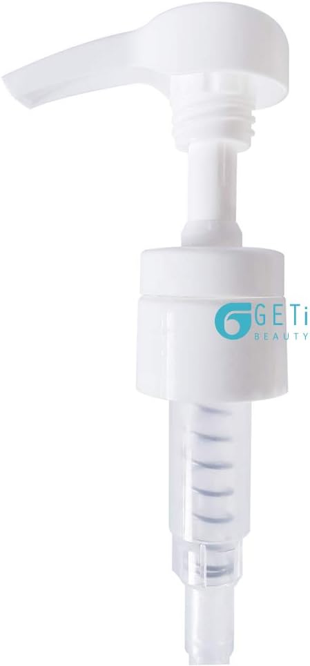 Universal Conditioner & Shampoo Pump | Fits Most Leading Brands of Liter Larger Size Bottles with 1-inch Diameter Opening | Not Compatible with Amika or Joico | White | by Geti Beauty