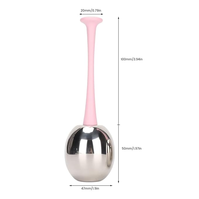 Glomora 2pcs Facial Ice Globes Stainless Steel Facial,Massage Reduce Puffiness Eliminate Fine Lines Ice Globes Cryo Sticks for Skin Care,Targets Dark Circles,Puffiness,Wrinkles (Pink Handle)