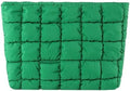 HFLZBRO Puffy Quilted Makeup Bag for Women, Cosmetic Bag, Travel Toiletry Organizer Pouch Clutch (green)