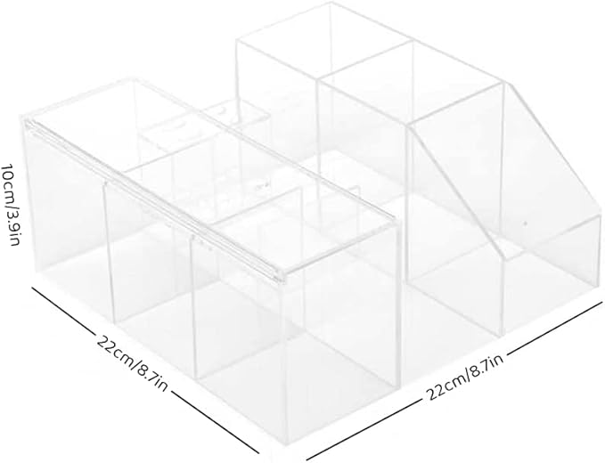 LIXIMMAZN Acrylic Large Capacity Makeup Organizer, Grafting Beauty Extension Supplies Lash Storage Display, Eyelash Storage Case Brush Tweezers Cosmetic Holder (Transparent)