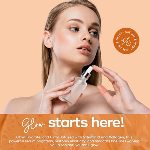 Vitamin C Serum For Face - Dermatologist Tested - with Collagen For Dark Spots, Anti-Aging & Acne + Fine Lines & Wrinkles - Vegan, Clean Beauty Korean Skin care - Duo Pack