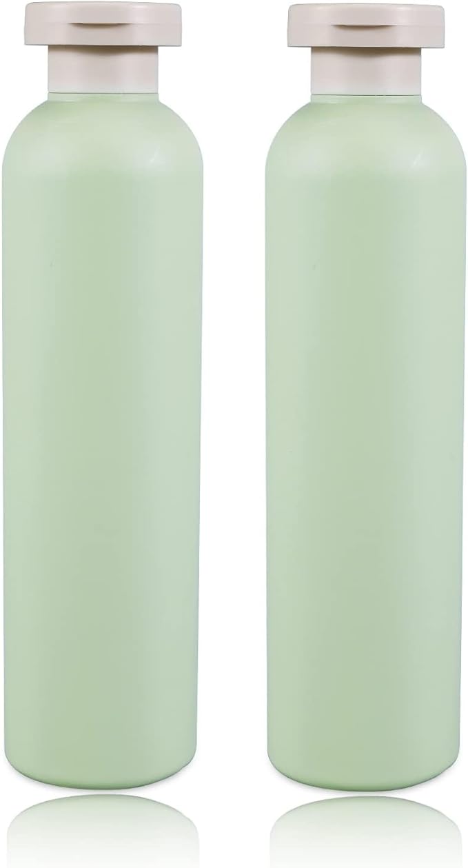 8.8oz Squeeze Bottles with Flip Cap, Refillable Plastic Travel Bottles for Creams, Lotion, Shampoo, Conditioner (2 Pcs)