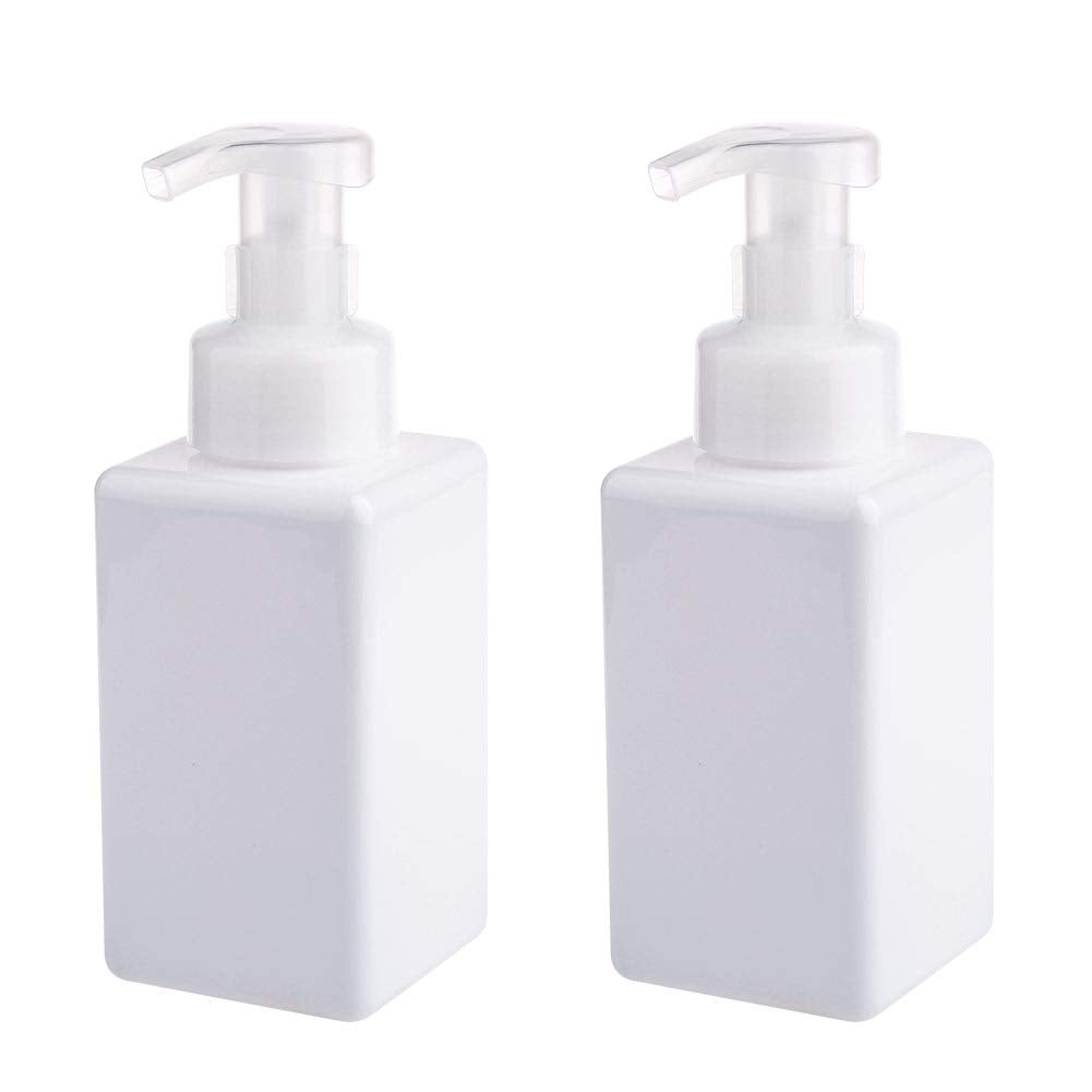 Foaming Soap Dispenser, 22oz Plastic Refillable Pump Bottle, 2 Pack, White