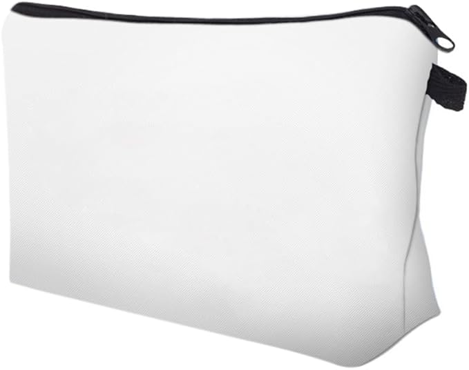 Aiphamy Cute Travel Makeup Bag Cosmetic Bag Small Pouch Gift for Women (Plain White)