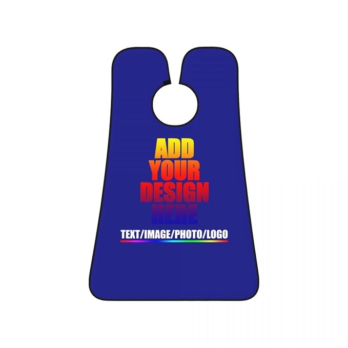 Custom Beard Bibs Apron Personalized Beard Hair Catcher Add Photo Picture Text Waterproof Beard Shave Cape for Shaving Trimming for Birthday Father's Day Gifts Blue