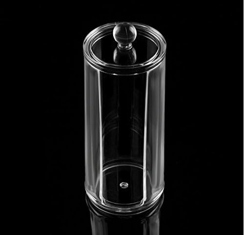 Kamay's Transparent Cotton Ball Pad Swabs Make Up Pads Dispenser Holder Organizer Container with lid Multifunction Acrylic Cosmetic Makeup Organizer (B)
