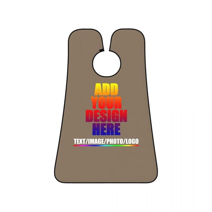 Personalized Custom Beard Bib Apron Design Your Photo Text Logo Beard Hair Catcher Non-Stick Beard Shave Capes for Trimming Shaving Brown Savana