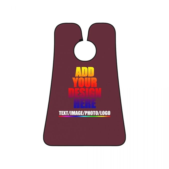 Custom Beard Bibs Apron Personalized Beard Hair Catcher Add Photo Picture Text Waterproof Beard Shave Cape for Shaving Trimming for Birthday Father's Day Gifts Maroon