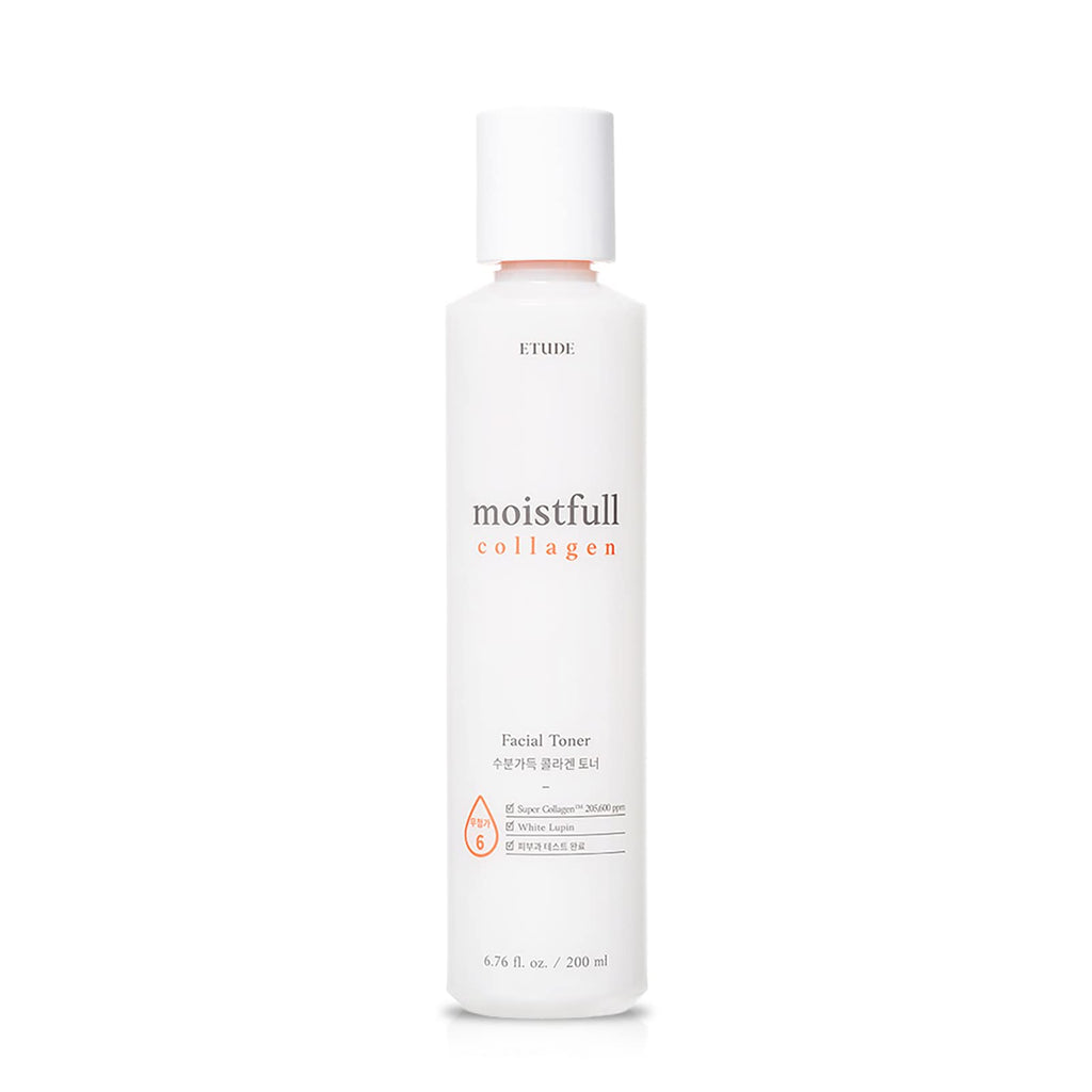 Etude Moistfull Collagen Toner, Toner for Face, Super Collagen Water, Lupinus Albus Protein, Instant Moisture Recharge, Oil-Moisture Balance, Korean Skin Care, Beauty (6.76 Fl Oz)