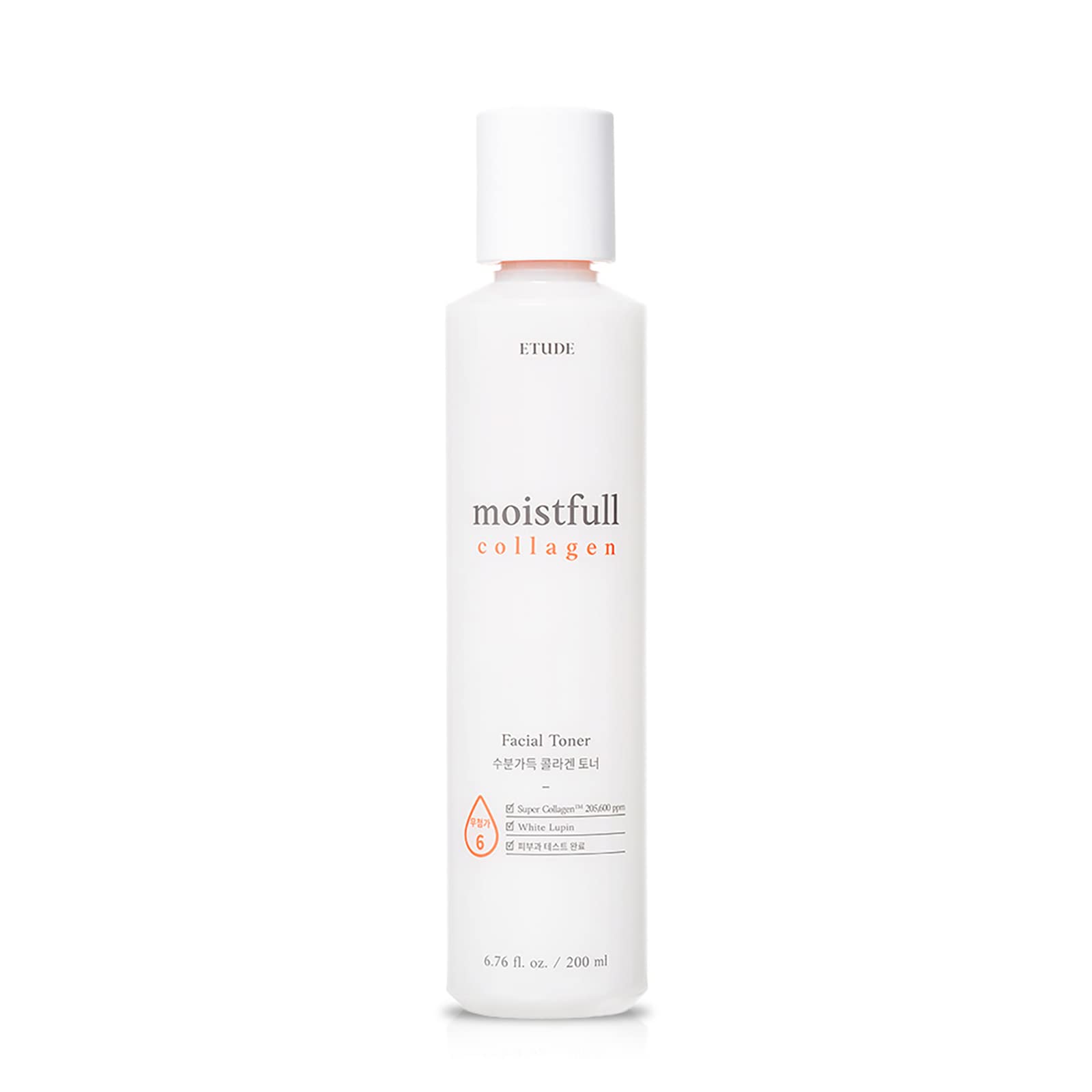 Etude Moistfull Collagen Toner, Toner for Face, Super Collagen Water, Lupinus Albus Protein, Instant Moisture Recharge, Oil-Moisture Balance, Korean Skin Care, Beauty (6.76 Fl Oz)
