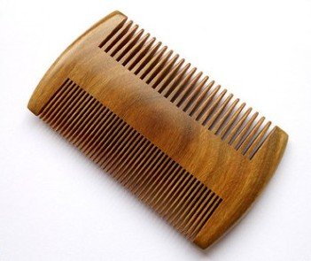 Myhsmooth Green Sandalwood Beard Comb, 4" Long Two Sides, Handmade Natural No Static Comb with Aromatic Scent for Long and Short Beards, Mustache Comb, Pack of 1 Pcs
