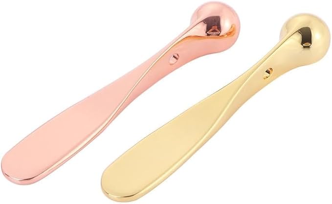 YuanHolumid Eye Cream Spoon, Cosmetic Spatulas Eye Roller Massage Stick Eye Cream Applicator Eye Massage Tool Skin Care Tool for Women Creams Skin Care (Rose Gold)