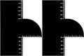 Guduling 2 Pcs Barber Enhancement Card,Black Shape up Tool for Hairline,T Shape Enhancement Card for Barbers,with Measurement Reusable Enhancements Cards for Precise Edge Beard Line UP