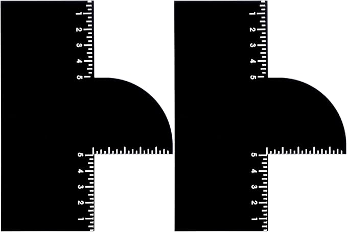 Guduling 2 Pcs Barber Enhancement Card,Black Shape up Tool for Hairline,T Shape Enhancement Card for Barbers,with Measurement Reusable Enhancements Cards for Precise Edge Beard Line UP