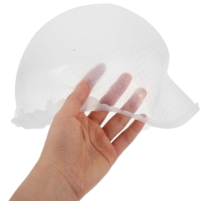 Beatifufu Silicone Highlight Cap with Hook Reusable Hair Dye Cap with Holes for Even Hair Coloring at Home and Salon Use 7.48X7.48X6.29In
