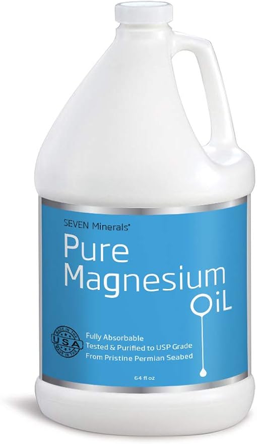 Seven Minerals Travel Size Pure Magnesium Oil - USP Grade Magnesium Spray, No Unhealthy Trace Minerals - from Ancient Underground Permian Seabed in USA, Free eBook Included (2 fl oz)