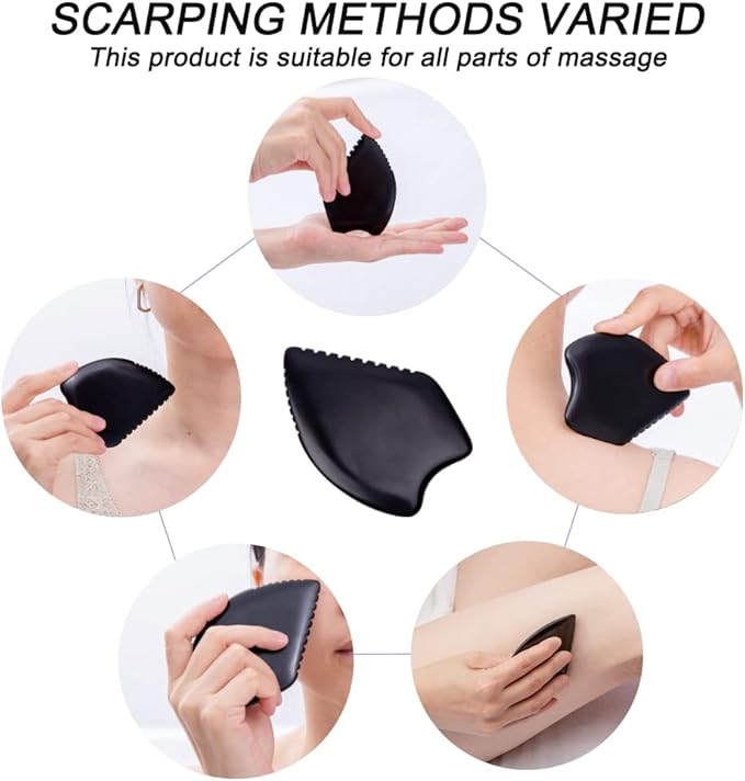 Yuanchupin Gua Sha Facial Massage Tools, BianStone Traditional Face & Body Massage Tool, Lymphatic Drainage Face Sculpting Tool, The Newly Upgraded Unique Tooth Edge