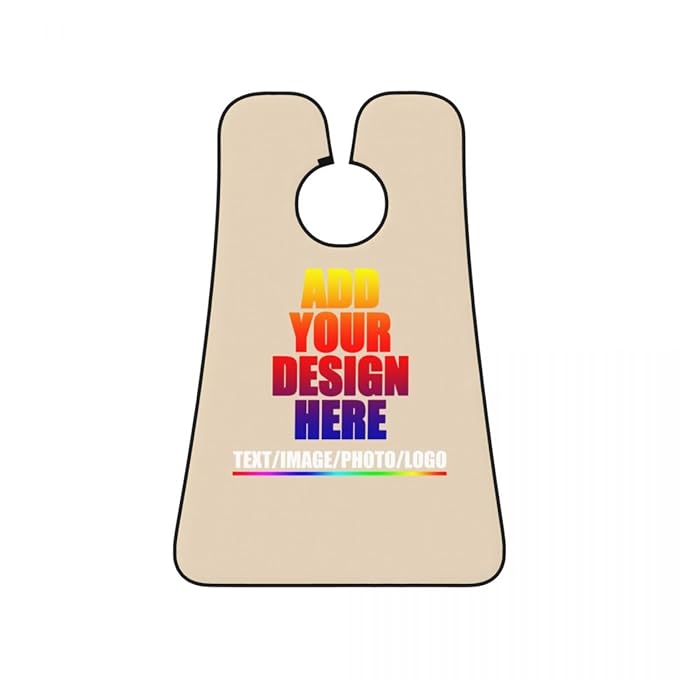 Custom Beard Apron for Men Personalized Gift with Name Image Picture Text Beard Shave Cape Customized Beard Trimming Catcher Bib for Bathroom Natural