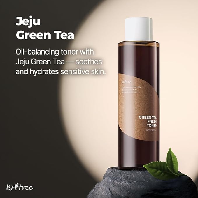 ISNTREE Green Tea Fresh Toner | Korean Toner with Green Tea | Hydrating Facial Toner for Oily Skin, Sebum Control & Refreshing Care, 6.76 fl oz