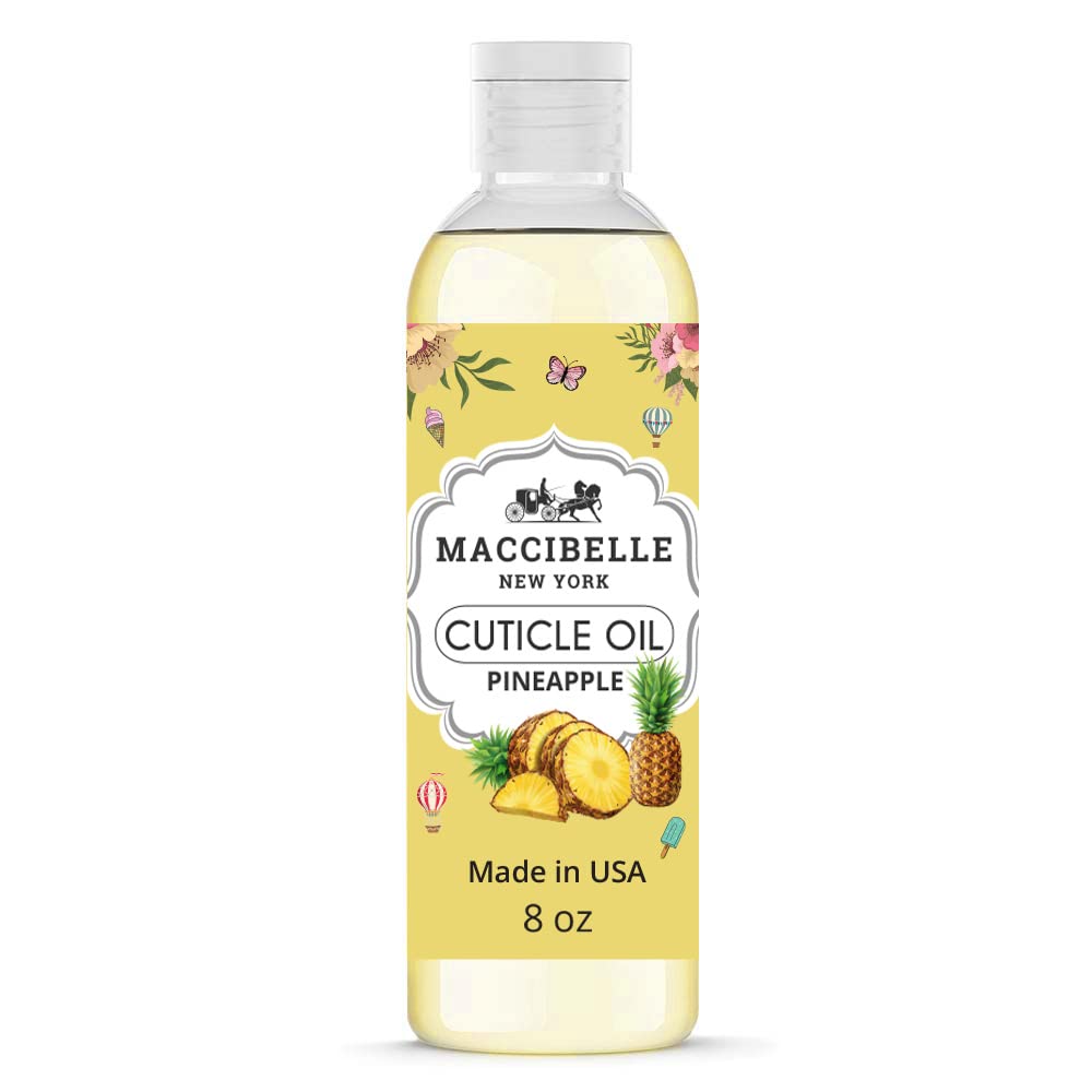 Maccibelle Cuticle Oil For Nails Refill size for Dry Cracked Cuticles (8 Ounce, Pineapple)