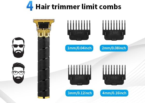 HIENA PRO Professional Hair Clipper Set for Men, Cordless Barber Clippers Set and Trimmer Kit, USB Rechargeable Electric Beard Trimmer Foil Shaver & Men's Facial Grooming Tool Kit, Gifts for Men