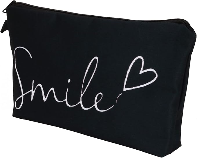 Aiphamy Cute Travel Makeup Bag Cosmetic Bag Small Pouch Gift for Women (Smile)
