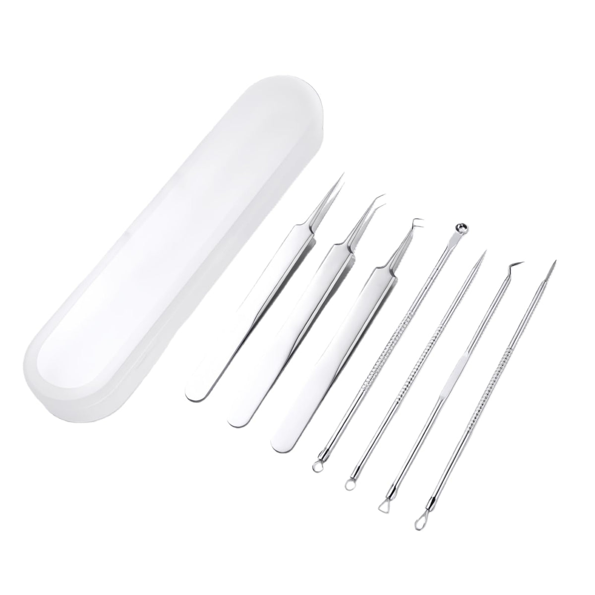 7 Pcs Blackhead Remover Comedone Extractor, Acne Removal Kit, Manual Pimple Popper Tool for Quick and Easy Removal of Pimples, Blackheads on Forehead, Facial and Nose (7 Pack)