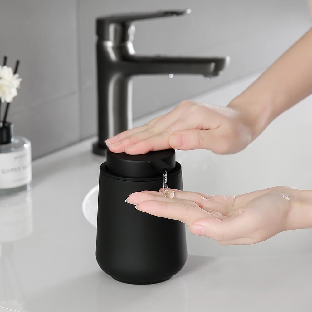 YAUKPH Matte Black Liquid Hand Soap Dispenser Plastic