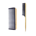 2PCS Natural Handmade Bamboo Hair Combs for Women Men, Anti-Static for All Hairstyles & Beard