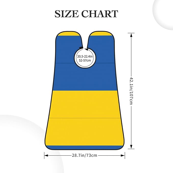 NOUZU Flag Of Ukraine Print Beard Bib Apron For Men, Beard Hair Catcher For Men Shaving Trimming,Beard Cape Cloth