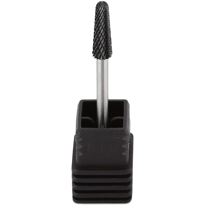 PANA USA Professional 3/32" Shank Size - Cone Shape Carbide Bit - Nail Drill Bit for Manicure Pedicure Tools Dremel Machine (Coarse, DLC Black)