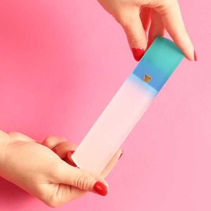 Bona Fide Beauty Czech Glass Foot File with Protective Sleeve (Aqua)