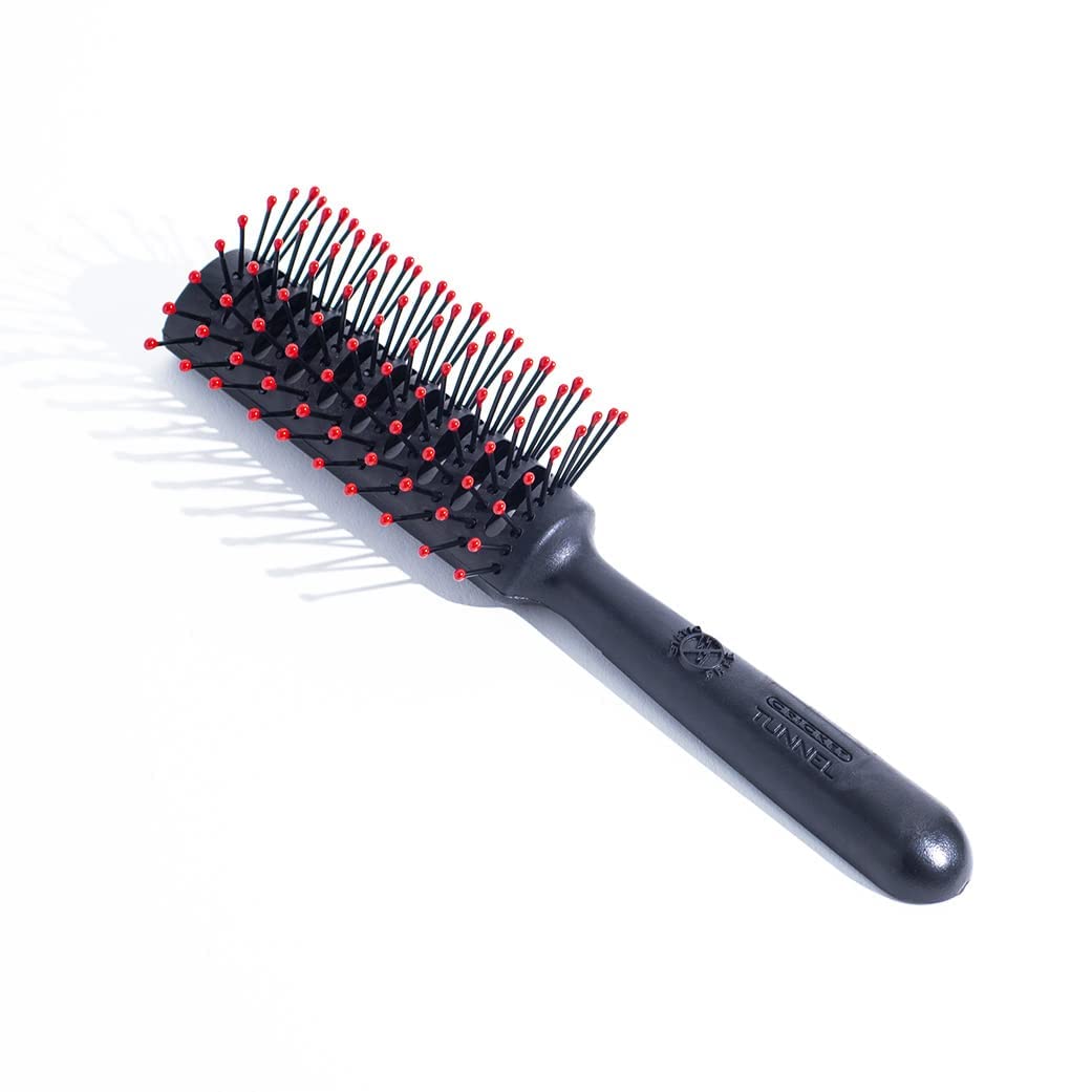Cricket Static Free Tunnel 9-Row Vented Hair Brush for Blow Drying and Styling - Ideal for Long, Short, Thick, Thin, Curly, Straight, Wavy, and All Hair Types