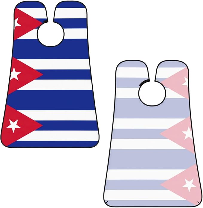 Cuban Flag Print Beard Bib Apron For Men, Beard Hair Catcher For Men Shaving Trimming,Beard Cape Cloth
