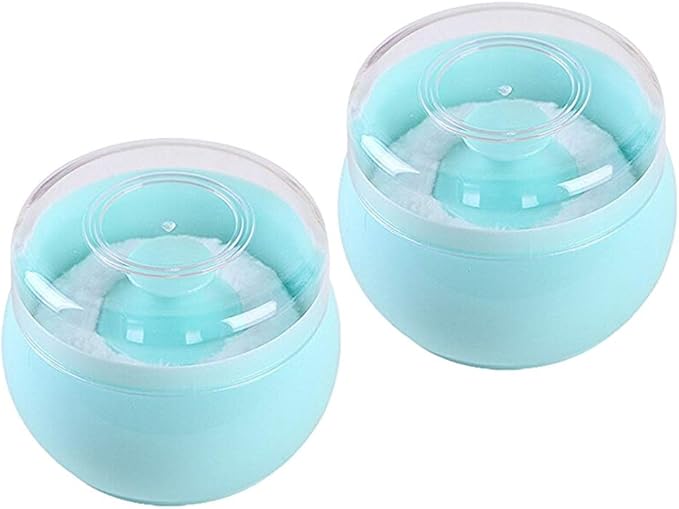 Topwon Baby Powder Puff Kit for Body Powder Container Dusting Powder Case for Baby&Mom