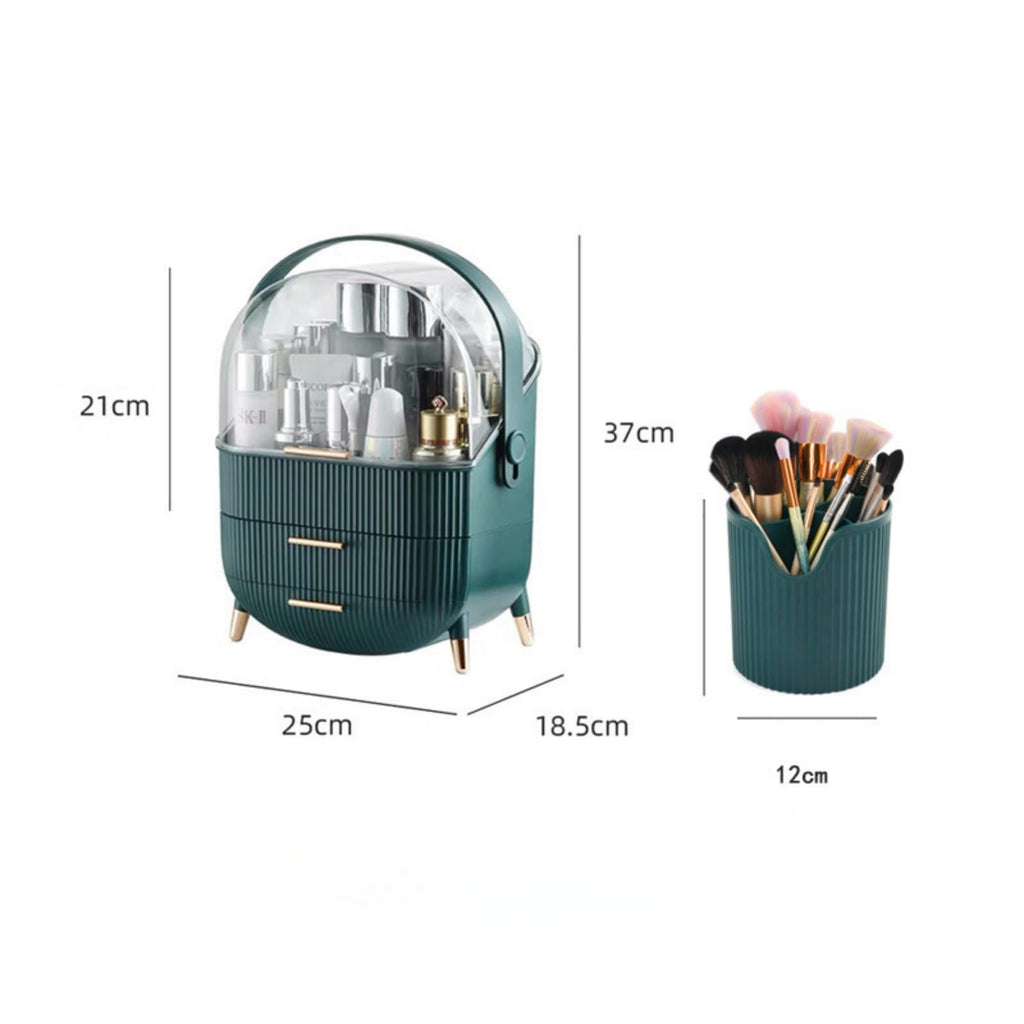 XAIODRAGONSKY Egg Makeup Organizer, Egg Shape(Oval) Makeup Storage Box Countertop Portable Vanity Cosmetics Organizer