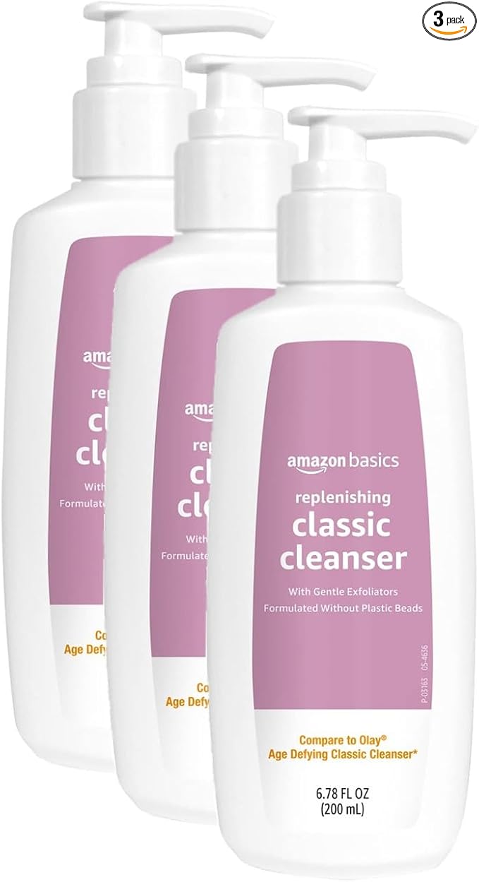 Amazon Basics Replenishing Cleanser Exfoliating Face Wash, 6.78 fl oz (Pack of 3)