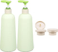UMETASS 16.9oz Travel Shampoo Bottle with Flip Cap, Refillable Plastic Pump Bottles Dispenser for Soap, Shampoo, Lotions, Liquid Body Wash, Creams and Massage Oil (2Pack, 16.9oz/500ml)
