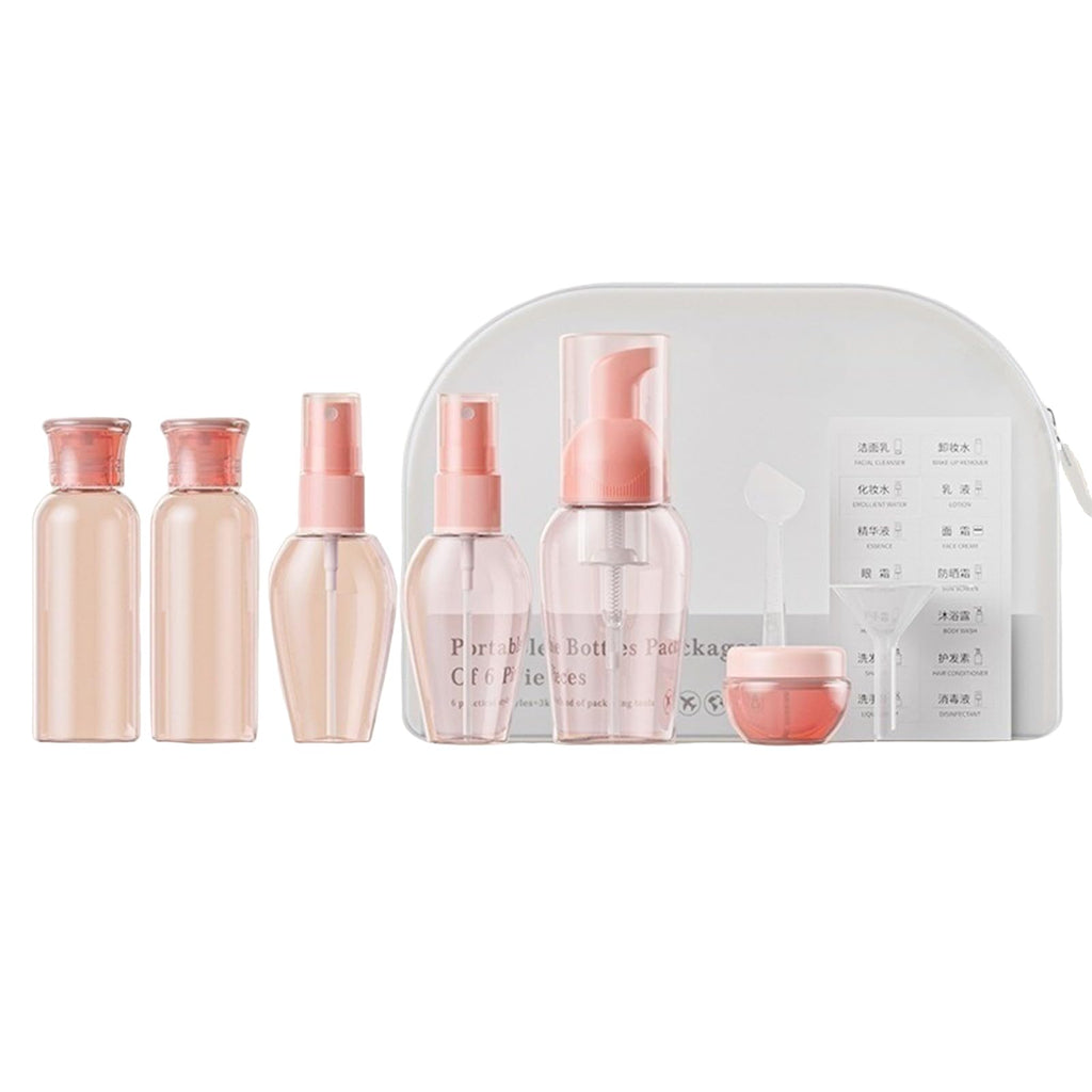 cirea Travel Bottles Set - TSA Approved Leak Proof Squeezable Containers for Toiletries, Conditioner, Shampoo, Lotion & Body Wash Accessories (Upgraded-pink)