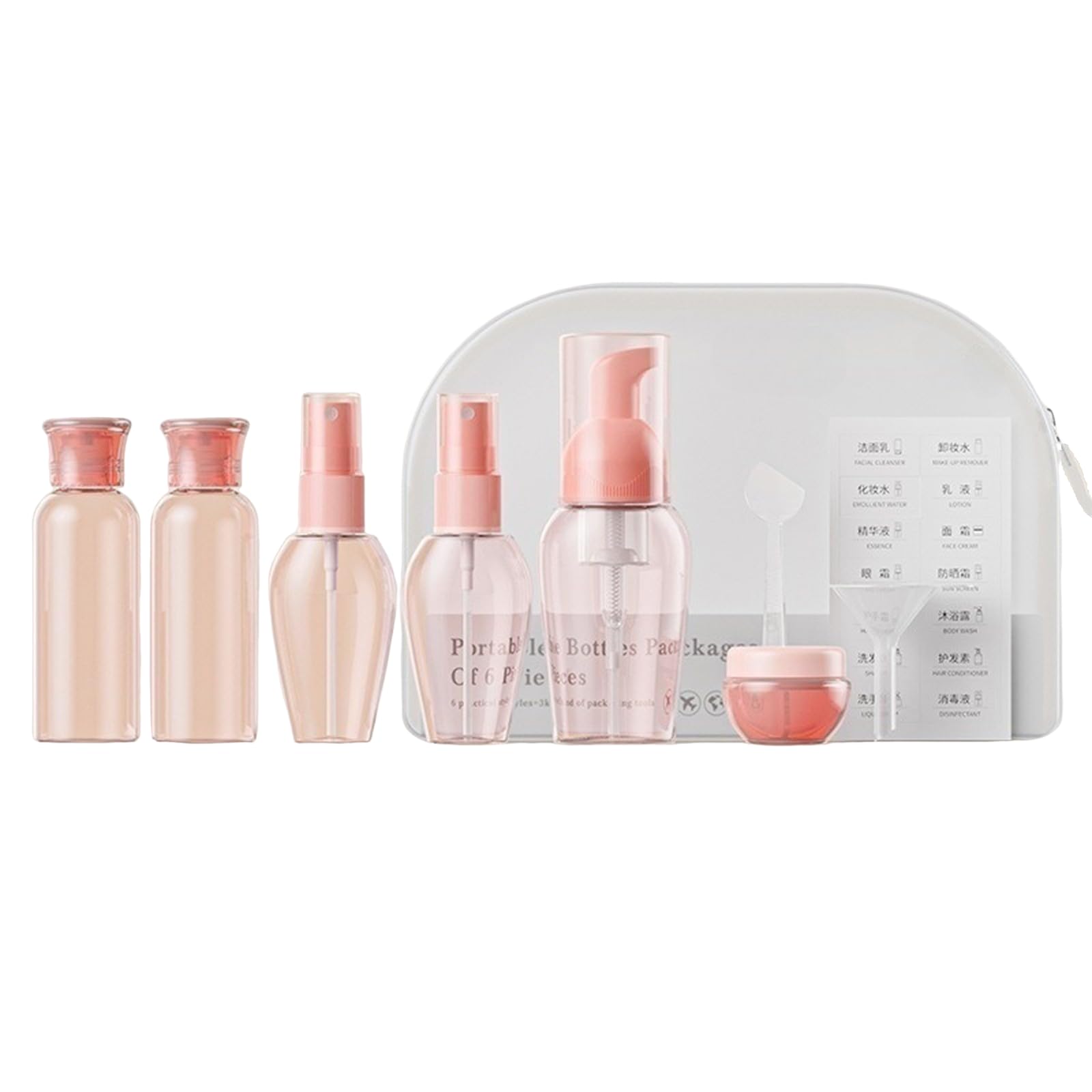 cirea Travel Bottles Set - TSA Approved Leak Proof Squeezable Containers for Toiletries, Conditioner, Shampoo, Lotion & Body Wash Accessories (Upgraded-pink)