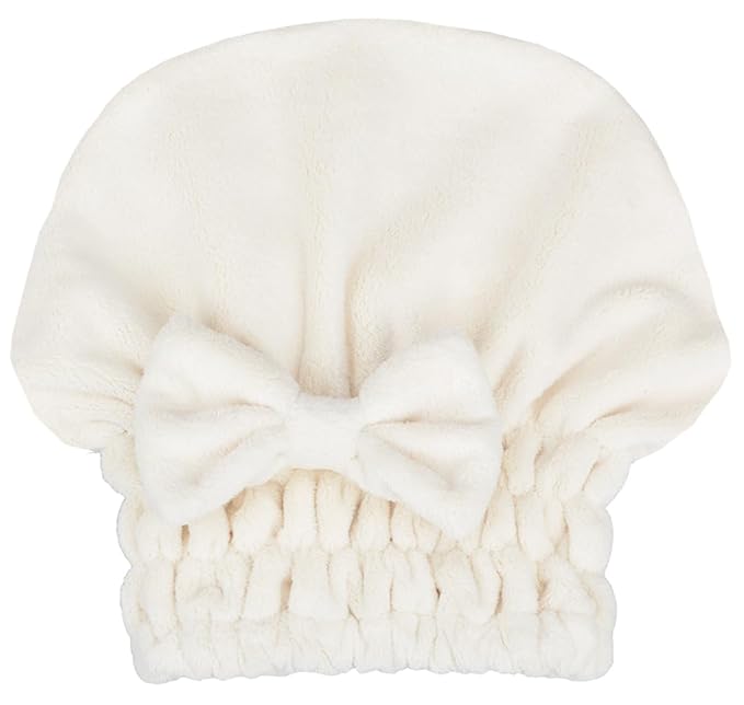 MAYOUTH Microfiber Hair Drying Towels Head wrap with Bow-Knot Shower Cap Hair Turban hairWrap Bath Cap for Curly Long & Wet Hair Gift for Women