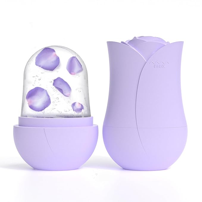 Xkmiess Ice Roller For Face，Cryo Cube Ice Roller For Facial And Eye,Skincare Tools,For Relieving Facial Edema, Shrinking Pores, And Lifting And Firming The Skin (Purple)