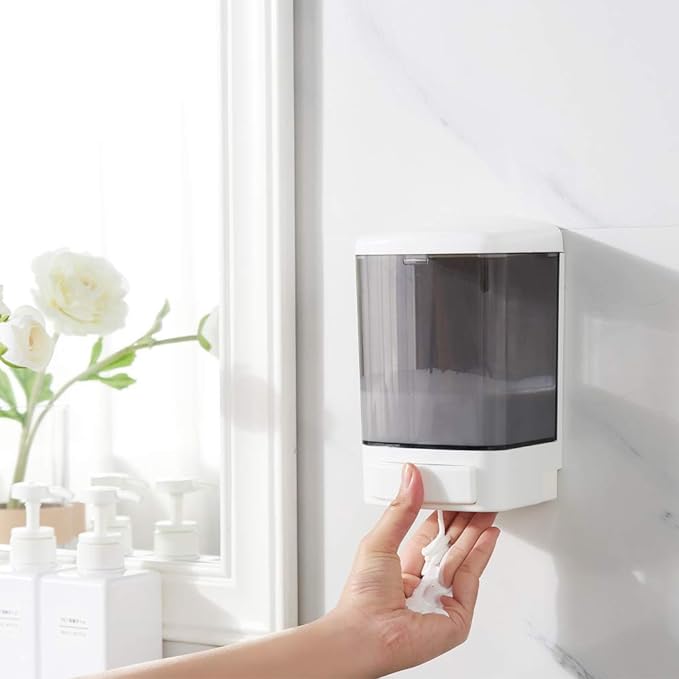 Evhome Manual Soap Dispenser Kitchen Bathroom Wall Mounted Commercial Soap Dispenser for Liquid Containers Shampoo Gel Chamber Plastic - (33.8 oz) 1000ml