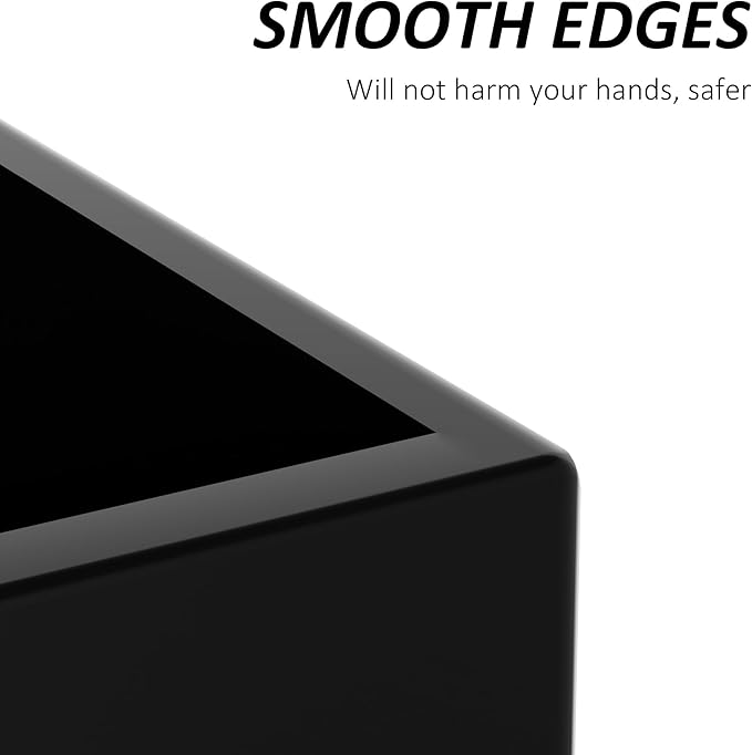 Hongtuocb Black Acrylic Tissue Box Cover Rectangular,Acrylic Tissue Dispenser with Storage Tray for Bathroom Kitchen Home Office (Black, 9.85x4.5x6.3)