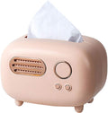 WAYUTO Vintage Radio Facial Tissue Box Cover Napkin Holder Decorative Napkin Storage Organizer Paper Towel Dispenser Container for Bathroom Car Office Desk Home Decor Bedroom Restaurant Pink