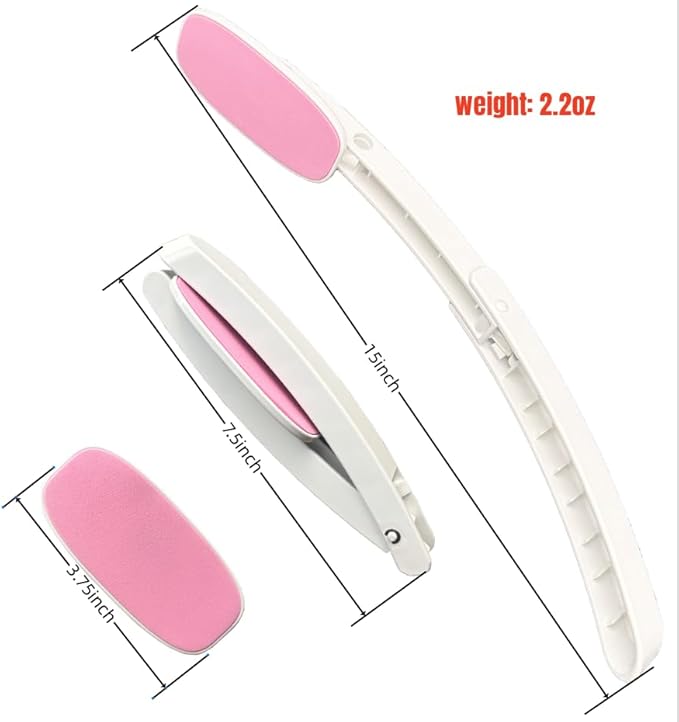Vivificenca Daily Lotion Applicator for Back and Body - Self Tanner and Sunscreen Applicators for Lotion and Tanning Oils Smooth EVA Pad and Foldable Curved Handle,Easy to Carry (Pink)